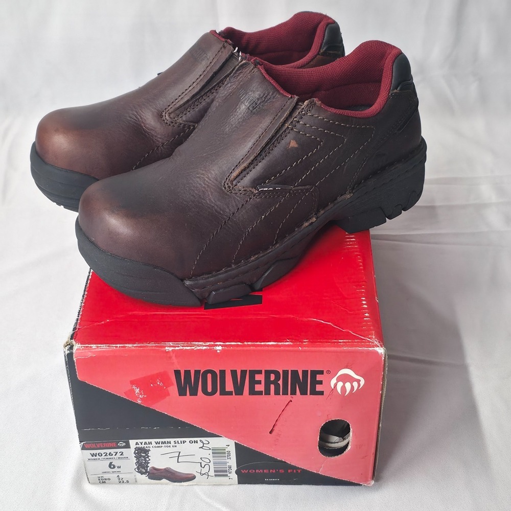 Wolverine Women's W02672 Ayah Peak AG Composite Toe Slip On Shoes Size 6W NIB